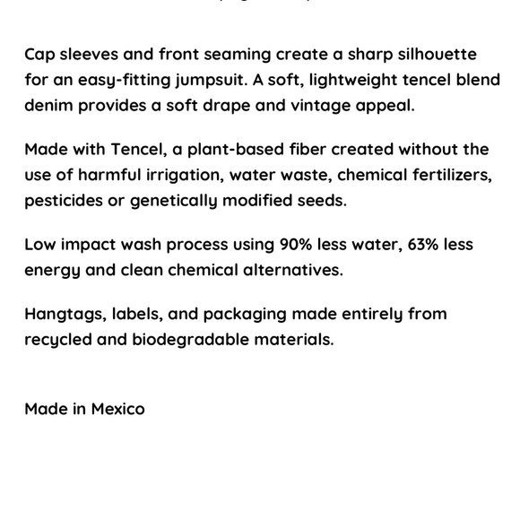 New Etica Celestine denim Jean jumpsuit size small. - Picture 6 of 13